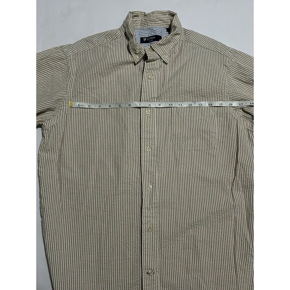 Cremieux Classics Men’s Seersucker Button-Down Shirt Size M Beige Stripped - Picture 6 of 11